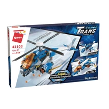 QMAN® 42103 | kompatibilis építőjáték | 604 db építőkocka | 3 az 1-ben szuper kreátor Helikopter, Repülő sárkány vagy Vadászgép