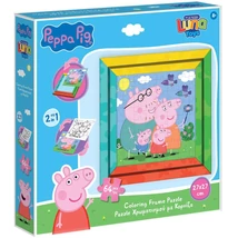 Luna: Peppa malac 2 az 1-ben 64 db-os színezhető puzzle kerettel