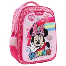 Must: Minnie egeres rózsaszín flitteres iskolatáska, hátizsák 32×18×43 cm