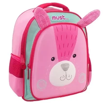 Must: Nyuszis 3D mintás kétrekeszes ovis hátizsák 27×10×31 cm