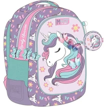 Luna: Must Team Unikornis lekerekített 3 rekeszes iskolatáska, hátizsák 32×18×43 cm