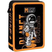 Luna: Must Team Űrhajós fekete-narancssárga 2 szintes töltött tolltartó