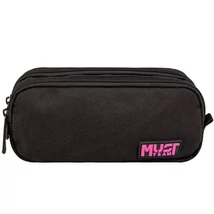 Luna: Must Team Monochrome fekete-rózsaszín hengeres tolltartó 2 zsebbel