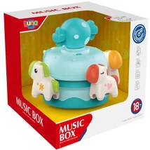 Zenélő doboz kék színben