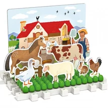 Quercetti: Montessori Farm és erdő pötyi 3 db-os játékszett