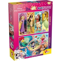 Disney Hercegnők 2 az 1-ben maxi 2×60 db-os puzzle és színező 50×35 cm – Lisciani