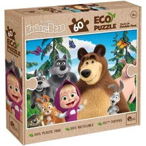Mása és a medve 2 az 1-ben 60 db-os Eco puzzle és színező 70×50 cm – Lisciani