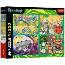 Rick és Morty Őrült kalandok 4×250 db-os puzzle – Trefl