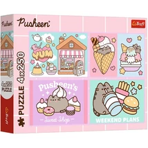 Ismerd meg Pusheen cicát 4×250 db-os puzzle – Trefl