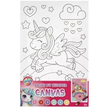 Festés számok szerint Unikornis a szivárványon vászonkép 30x19 cm