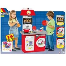 Molto: Piros játékkonyha 14 db-os szett 27×57×97 cm