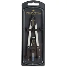 Faber-Castell: Gyorsállítású Körző Készlet – 3 részes, ezüst színben univerzális adapterrel