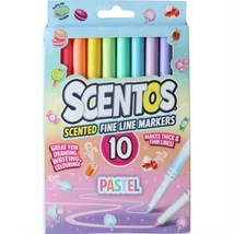 Scentos Illatos, finom vonalú filctoll, pasztell színek, 10 db