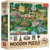 Franciaország, híres helyek - 1000 db-os fa puzzle - Trefl