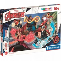 Marvel: Bosszúállók Supercolor csillámos-puzzle 104 db-os – Clementoni