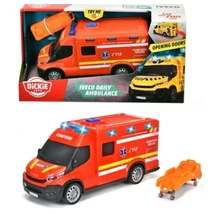 Iveco piros mentőautó fénnyel és hanggal 18 cm – Dickie Toys