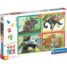 Állatok kölykeikkel 4 az 1-ben 12, 16, 20 és 24 db-os puzzle – Clementoni
