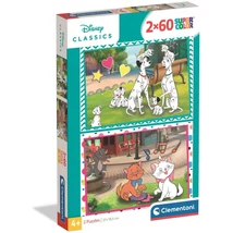Disney Klasszisok 101 kiskutya és Macskarisztokraták 2×60 db-os Supercolor puzzle – Clementoni