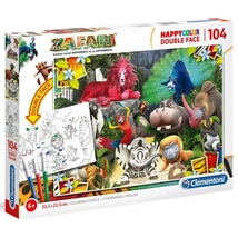 Zafari Double 2 az 1-ben 104 db-os színezhető kétoldalas puzzle – Clementoni
