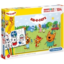 Ici pici cicák Double 2 az 1-ben 104 db-os színezhető kétoldalas puzzle – Clementoni