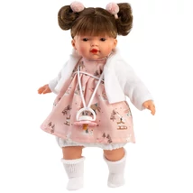 Llorens: Vera 33 cm-es baba nyuszis ruhában cumival