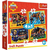 Sam a tűzoltó 4 az 1-ben puzzle 35–48–54–70 db-os – Trefl