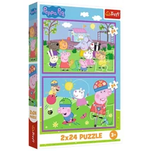 Peppa a játszótéren 2×24 db-os puzzle – Trefl