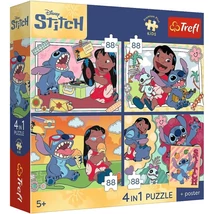 Disney Lilo &amp; Stitch - 4 x 88 db-os Premium Plus Kids puzzle - Trefl
