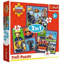 Sam a tűzoltó 3 az 1-ben 50, 36 és 20 db-os puzzle – Trefl