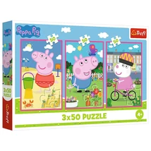 Peppa malac a barátság ereje 3×50 db-os puzzle – Trefl