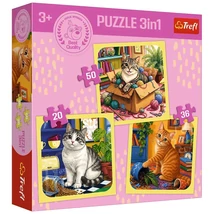 Cicás örömteli pillanatok 3 az 1-ben 50, 36 és 20 db-os puzzle - Trefl