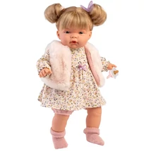 Llorens: Joelle 38 cm-es baba hanggal szőrös mellényben