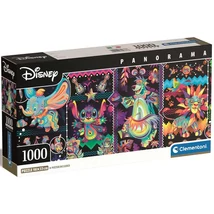 Disney: Neon karakterek 1000 db-os panoráma puzzle 98×33 cm – Clementoni