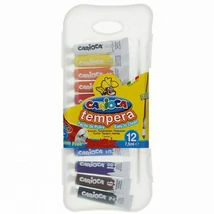 12 db-os színes tempera szett műanyag tárolóban ecsettel – Carioca