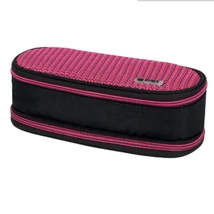 Spirit: My Bag fekete és pink két rekeszes ovális tolltartó