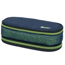 Spirit: My Bag neonzöld és kék két rekeszes ovális tolltartó