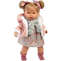 Llorens: Alexandra 42 cm-es baba hanggal kötött kabátban sállal