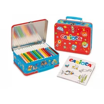 100 db-os filctoll szett fém dobozban kifestő füzettel – Carioca