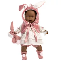 Llorens: Nicole 42 cm-es síró baba nyuszis mellényben