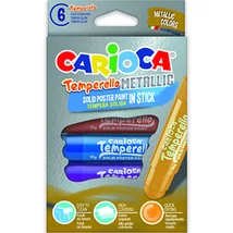 Metál fényű tempera stick 6 db-os szett – Carioca