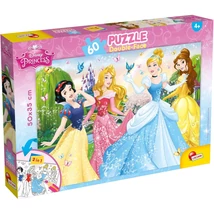 Disney Hercegnők 2 az 1-ben 60 db-os puzzle és színező 50×35 cm – Lisciani