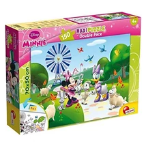 Minnie egér 2 az 1-ben maxi 150 db-os puzzle és színező 70×50 cm – Lisciani