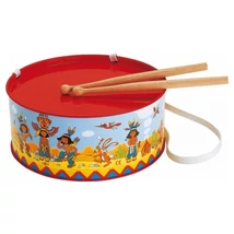 Indiános dob ütőkkel és nyakpánttal