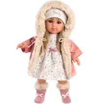 Llorens: Elena 35 cm-es baba szívecskés ruhában