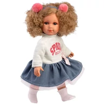 Llorens: Elena 35 cm-es baba göndör hajjal szoknyában