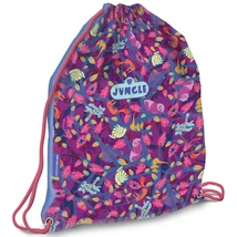 Ars Una: Jungle lila dzsungel mintás tornazsák, sportzsák 32×42 cm