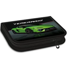 Ars Una: Zöld Lamborghini mintás kihajtható töltött tolltartó 12,8×19,3×3,6 cm