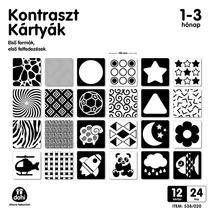 Kontraszt kártyák babáknak 1-3 hónapos korig 12db-os szett