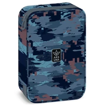 Ars Una: Hyde kék terepmintás többszintes tolltartó 15,5×22,5×4,5 cm