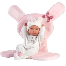 Llorens: Bimba 35 cm-es baba rózsaszín nyuszis hálózsákkal